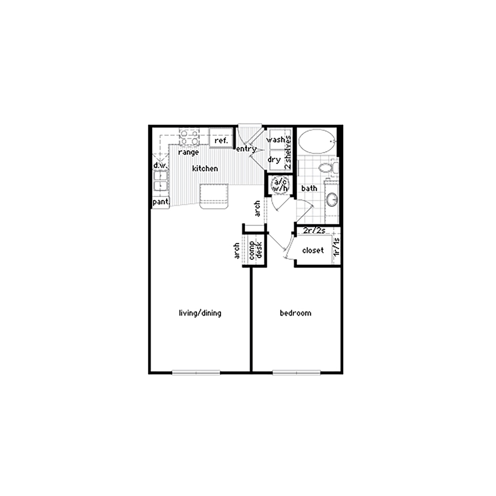 36Sixty, Floor Plans, Aa (2D)