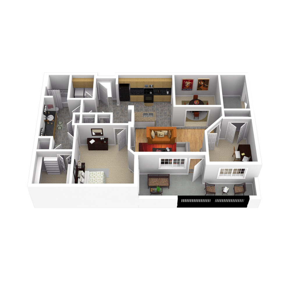 36Sixty, Floor Plans, A8 (3D)